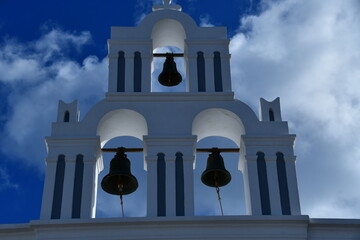 ギリシャのサントリーニ島フィラの街並み