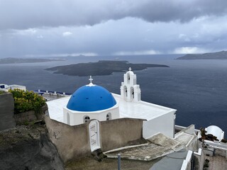 ギリシャのサントリーニ島フィラの街並み