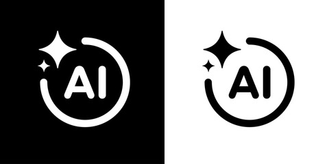 Computer help assistant icon. Generate AI user interface symbol. Artificial intelligence sign. Generating AI button