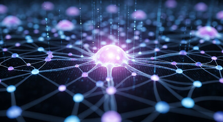 Neural network artificial intelligence ai deep learning technology connection data science concept