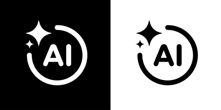 Computer help assistant icon. Generate AI user interface symbol. Artificial intelligence sign. Generating AI button