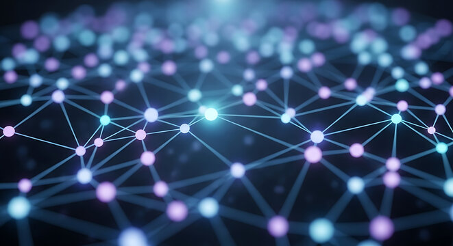 Abstract network connection technology background data science neural network artificial intelligence concept