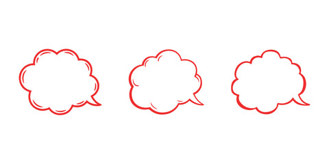 Collection of speech bubble cloud shape vector design