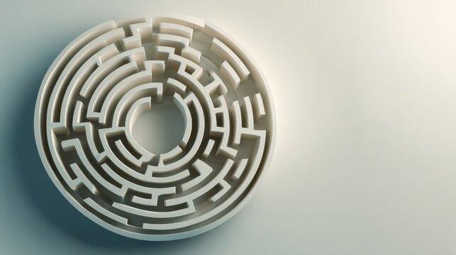 Intricate circular maze design for puzzle enthusiasts and mind games, Brain Teaser Month