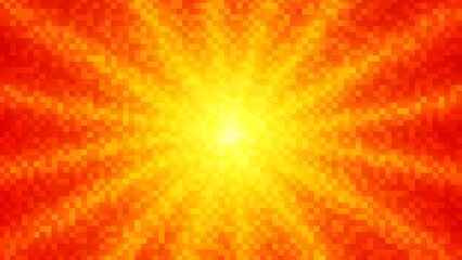 Bright sunburst background with pixelated effect hot summer sun illustration perfect for graphic des