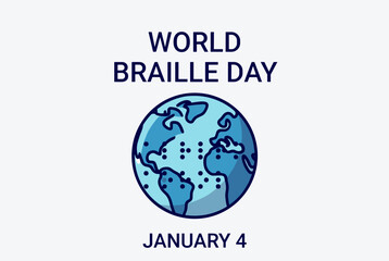 World Braille Day Globe Illustration  
