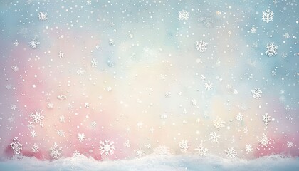 Cute pastel winter background with soft snowy textures in a child-friendly minimalist style.
