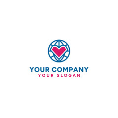Elegant logo combining Earth and heart to represent compassion worldwide.
