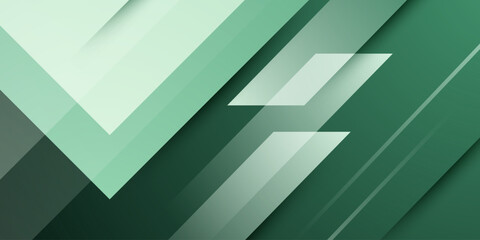 Abstract green banner background with overlap arrow pattern concept element design. Simple futuristic background style.