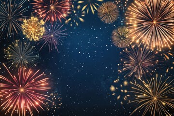 Fototapeta premium Fireworks fireworks background colorful.