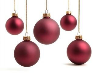 Obraz premium Elegant red Christmas ornaments hanging.