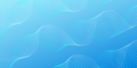 Abstract blue gradient background with shining lines waves. Minimalist background for banner, poster, cover, vector modern, suit for simple design