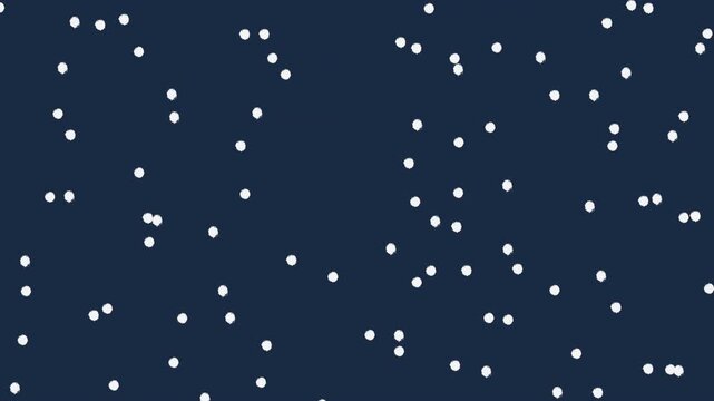 Falling Snowflakes Animation Hand Drawn Illustration isolated Blue, Red, Green and Chroma Key Green Background - 4K Horizontal Video 8 seconds Seamless Loop