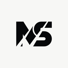 Modern Creative Ms Sm Letter Logo Design Vector