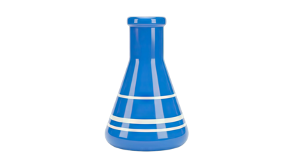 Blue Erlenmeyer Flask Isolated on White