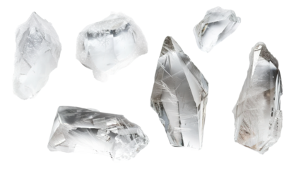 A collection of ice shards displays sharp crystalline geometry. These elements capture the essence of winter and festive seasons such as Christmas and New Year