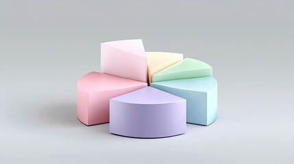 Colorful Pie Chart Segments on Gray Background