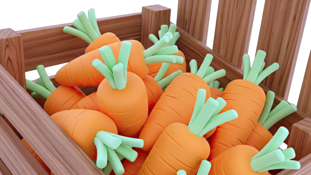 Carrots in Wooden Crate