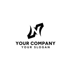 Sleek and modern monogram N with bold, sharp lines.