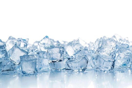 Pile of small ice cubes backgrounds white white background.