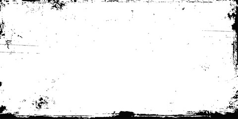 Abstract black grunge frame border vector design with vintage dirty texture and ink splatter illustration