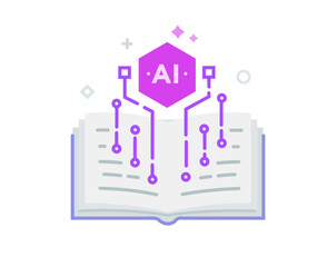 illustrations concept with businessmen. technology, partnership, artificial intelligence business robot, cybes. linear illustration Icons infographics. Landing page site print poster. Line story