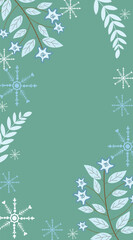 Print Winter_Landscape_poster_with_snowy_and_floral_Illustrations_for_mobile_wallpaper .