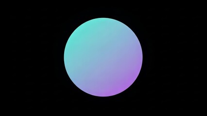 Vibrant Gradient Sphere on Black Background Abstract Design.