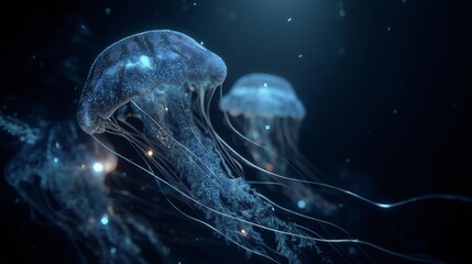 Bioluminescent Jellyfish: Deep Ocean Marine Life
