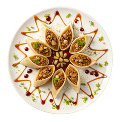 Traditional middle eastern savory pastries with meat and nuts