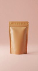 Blank kraft paper stand up pouch packaging mockup