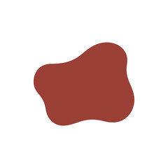 Abstract Blob Shape in Earthy RedBrown Tone on White.