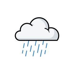 Cloud with Rain Weather Icon for Forecasting and Meteorology.