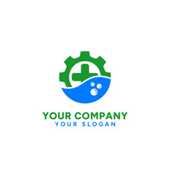 Logo combining water, gear, and health symbols, representing clean and efficient wellness solutions.