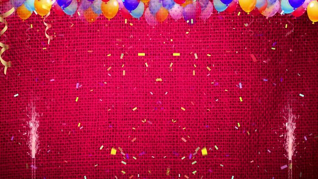 Happy Birthday Text Made of Balloons background animation