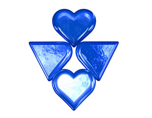 Firefly_Realistic soccer ball on a grassy field - Firefly_Three glossy blue hearts in various styles