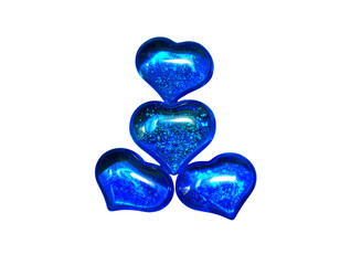 Firefly_Realistic soccer ball on a grassy field - Firefly_Three glossy blue hearts in various styles