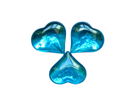 Firefly_Realistic soccer ball on a grassy field - Firefly_Three glossy blue hearts in various styles (2) - Powered by Adobe