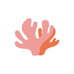 Obraz premium Stylized Coral Illustration with Overlapping Shapes and Warm Tones.