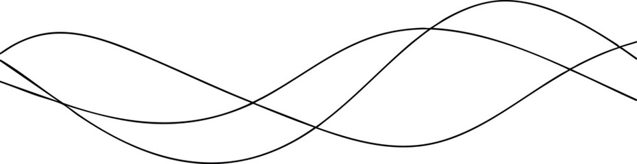 Fototapeta premium Abstract sine wave vector illustration simple curved lines for background design isolated on white
