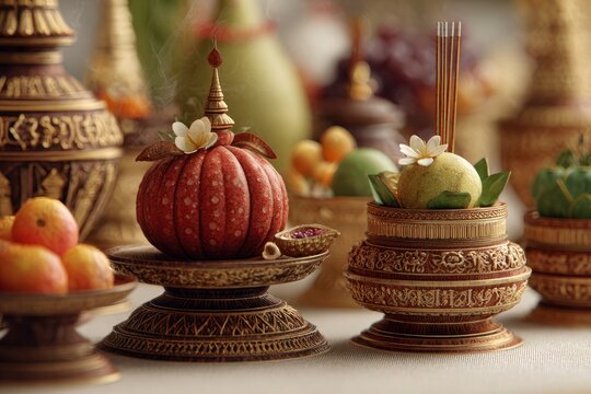 Traditional Thai Independence Day Ceremonial Still Life