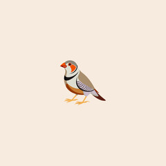 Zebra Finch icon flat vector design.