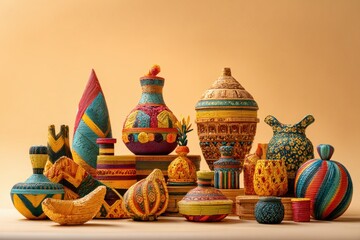Vibrant Malaysian Traditional Handicrafts Display