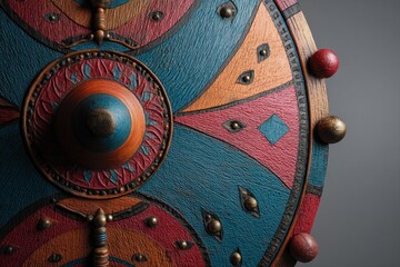 Traditional Lesotho Shield in Vivid Colors