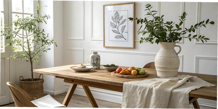 modern dining room with table