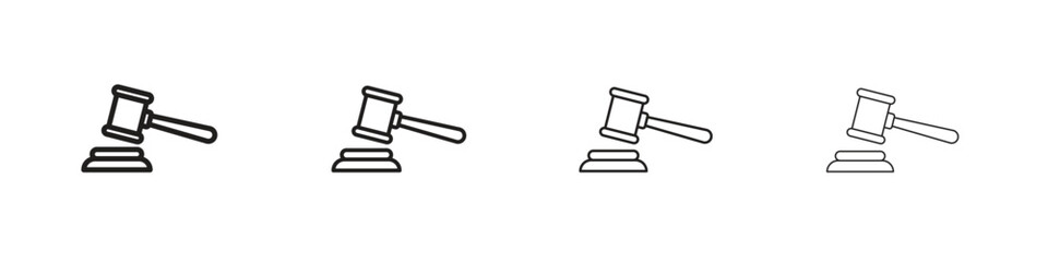 Gavel icon on white background. Modern simple icon vector illustration.