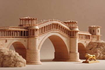 Wooden North Macedonian Landmark Model