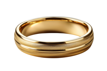 Ein goldener Ehering vor transparenten Hintergrund