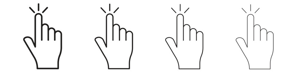 Obraz premium Hand click icon on white background. Modern simple icon vector illustration.