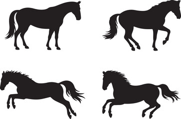 Dynamic Horse Silhouette Vector Set